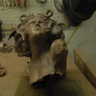 the rough casting - a bronze Medusa Head waiting to be chiselled and polished